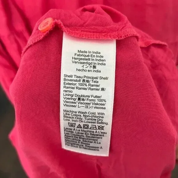 J.Crew Hyacinth V-Neck Ramie Dress Pink Size M Petite - Picture 6 of 6